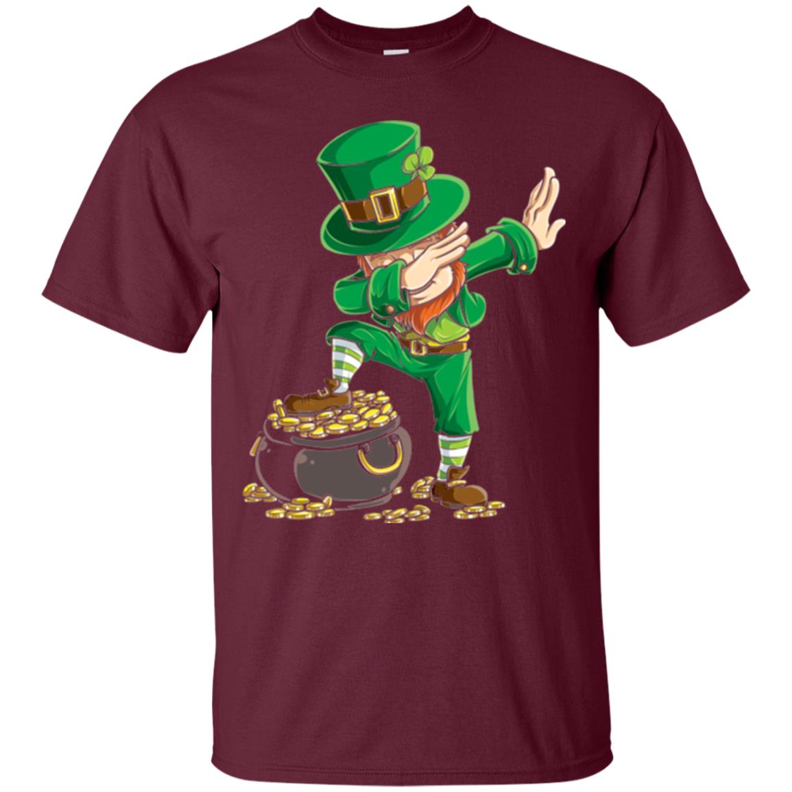 Dabbing Leprechaun Saint Patrick's Day T-shirt Maroon