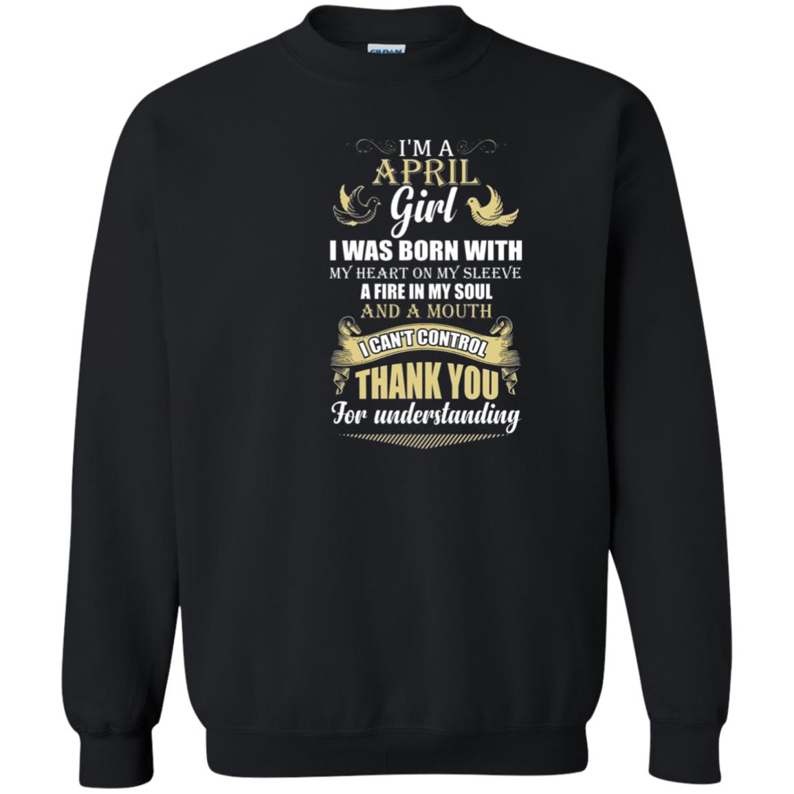 April Birthday Shirt Im A April Girl I Was Born With My Heart Black