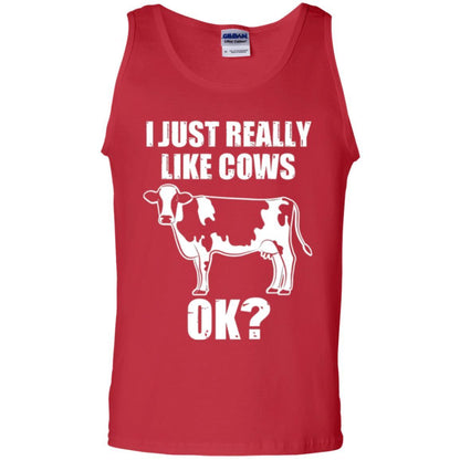 Cow Lover T-shirt I Just Really Like Cows Ok Red