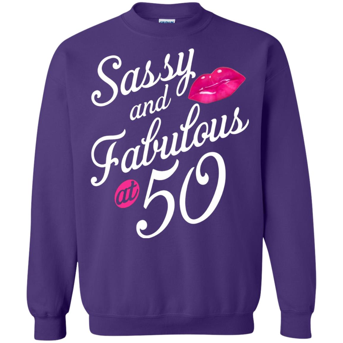 50th Birthday T-shirt Sassy And Fabulous At 50 Purple