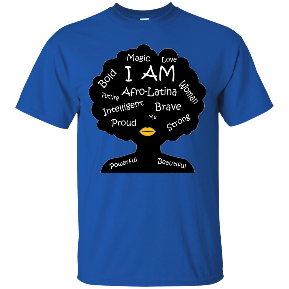 Unisex Bold Afro Latina Proud Black Spanish Culture T-shirt Royal