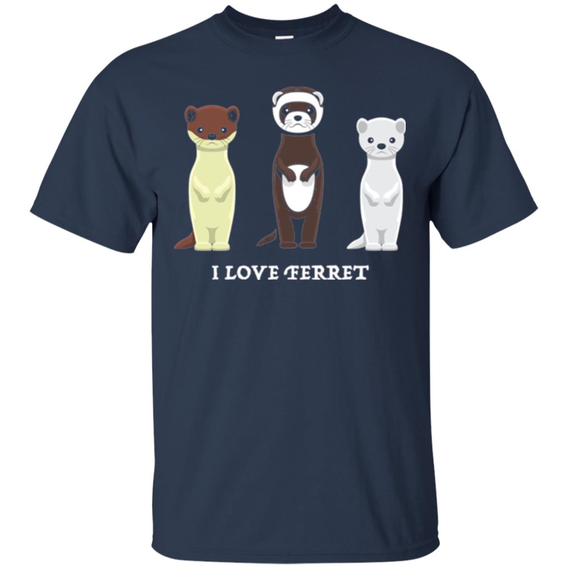 Ferret T-shirt I Love Ferret Navy
