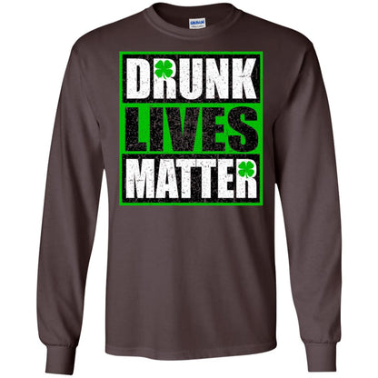 Vintage Drunk Lives Matter Saint Patrick_s Day T-shirt Dark Chocolate