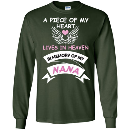 A Piece Of My Heart Lives In Heaven In Memory Of My Nana Shirt Forest Green