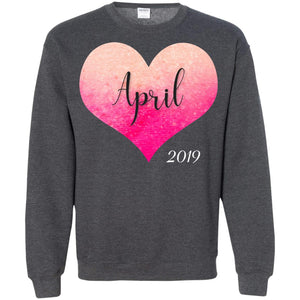 Pregnancy Reveal Announcement Party April 2019 ShirtG180 Gildan Crewneck Pullover Sweatshirt 8 oz.