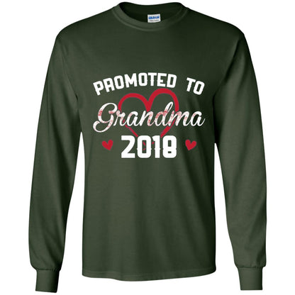 Promoted To Grandma 2018 Love Grandmas Mothers Day T-shirt Forest Green