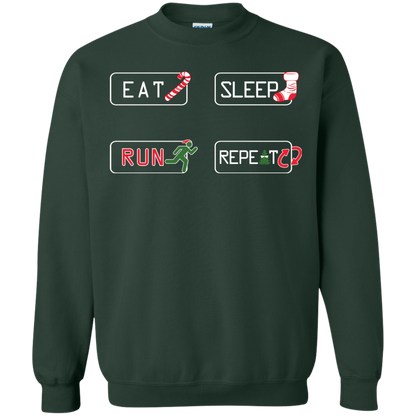 Christmas T-Shirt Eat Sleep Run Repeat Forest Green
