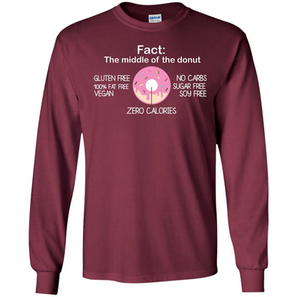 Fact The Middle Of The Donut Zero Calories Shirt Maroon