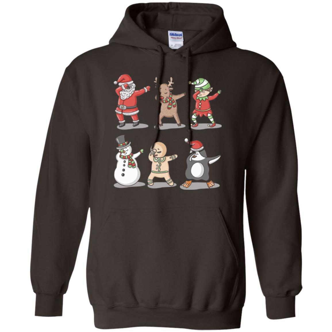 Christmas T-shirt Dabbing Santa Ugly Sweater Dark Chocolate