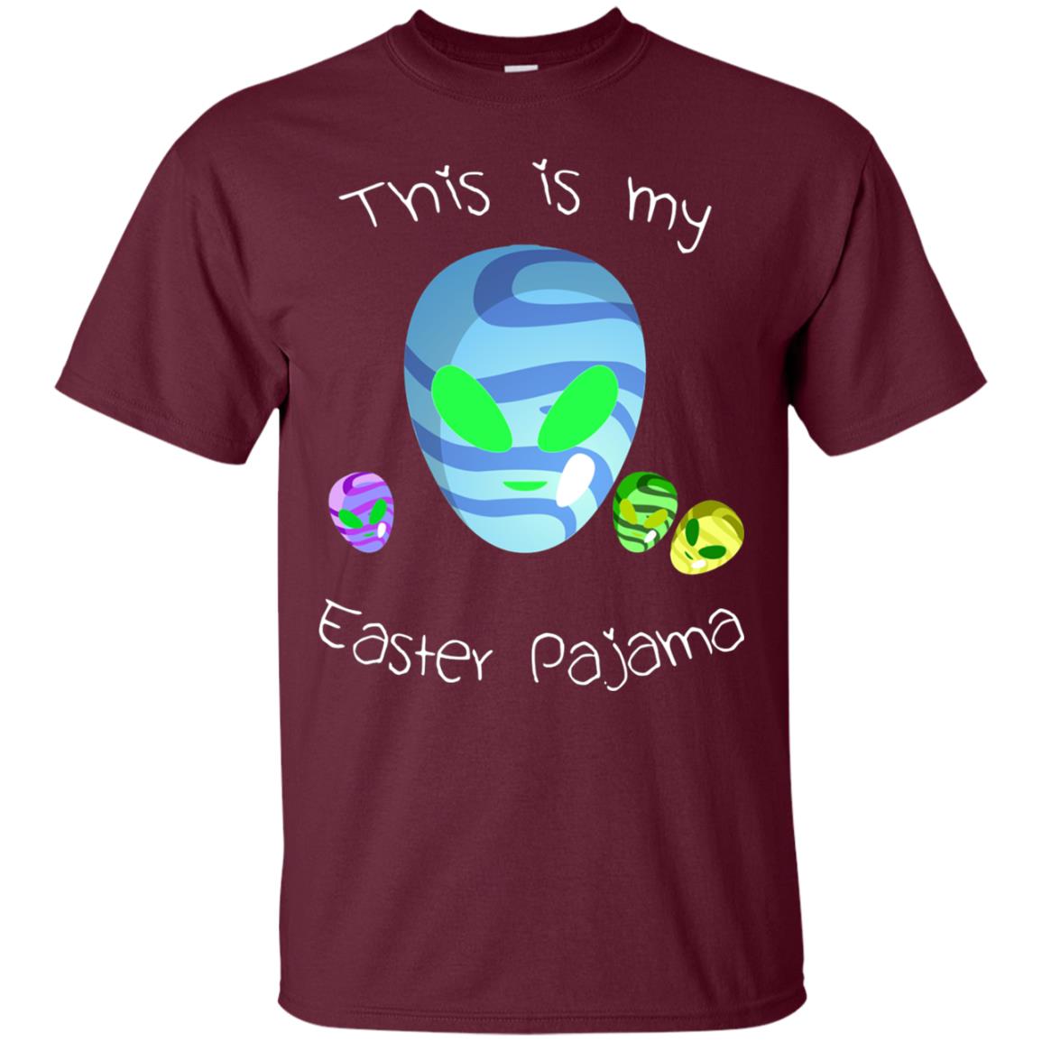 Easter Pajama Alien Shirt Maroon