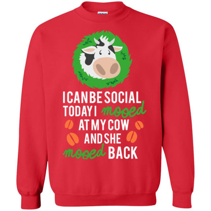 Cow T-shirt I Can Be Social Today I Mooed At My Cow Red
