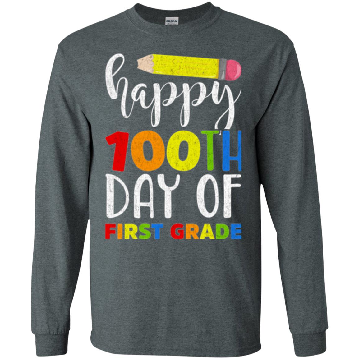 Children T-shirt Happy 100th Day Of First Grade Dark Heather