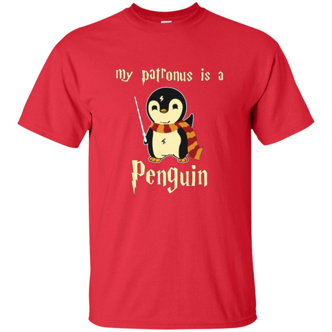 Penguin Lover T-shirt My Patronus Is A Penguin Red