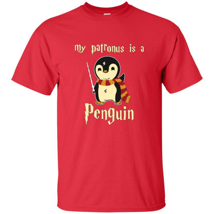 Penguin Lover T-shirt My Patronus Is A Penguin Red