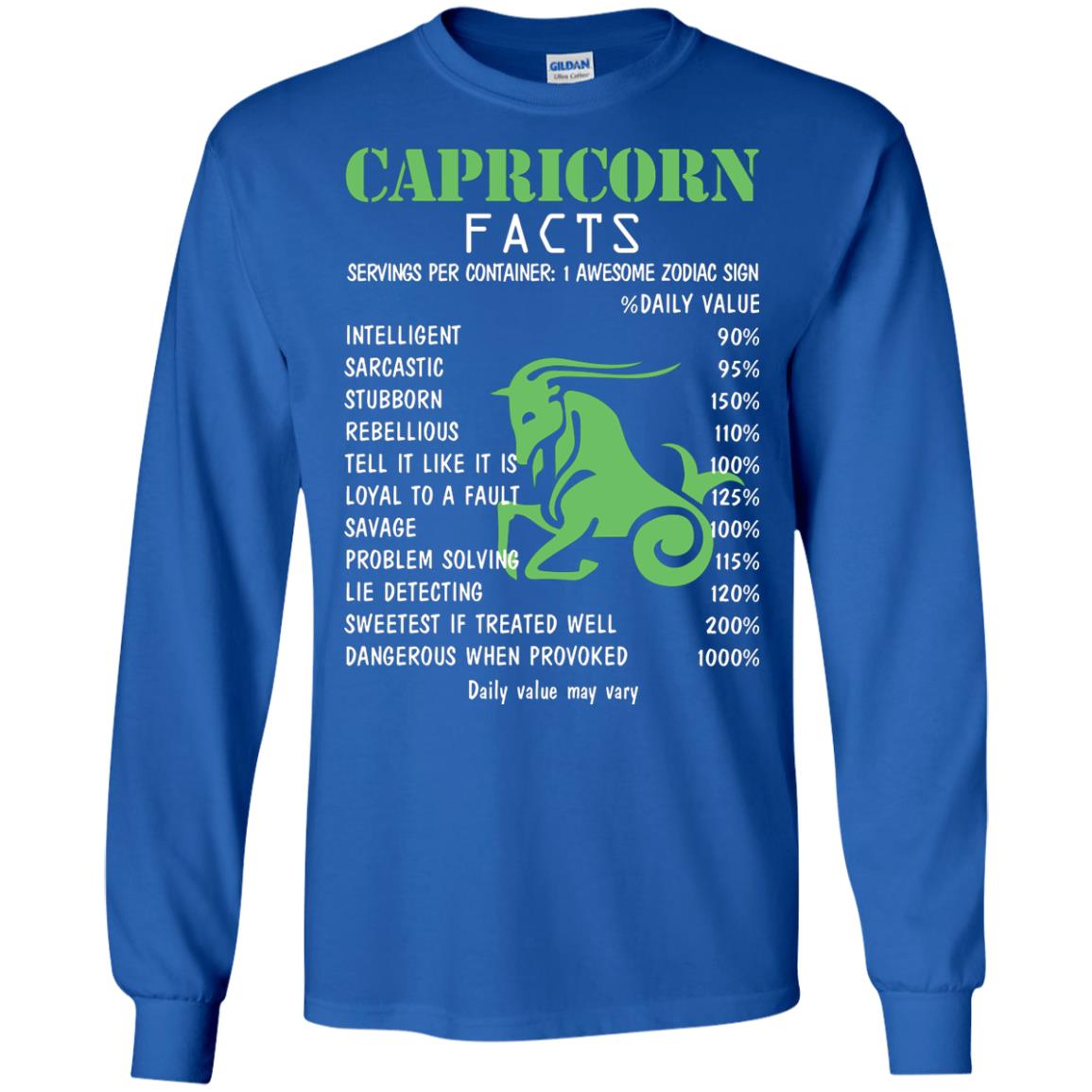 Capricorn Facts 1 Awesome Zodiac Sign Gift Shirt For Capricorn Horoscope Royal