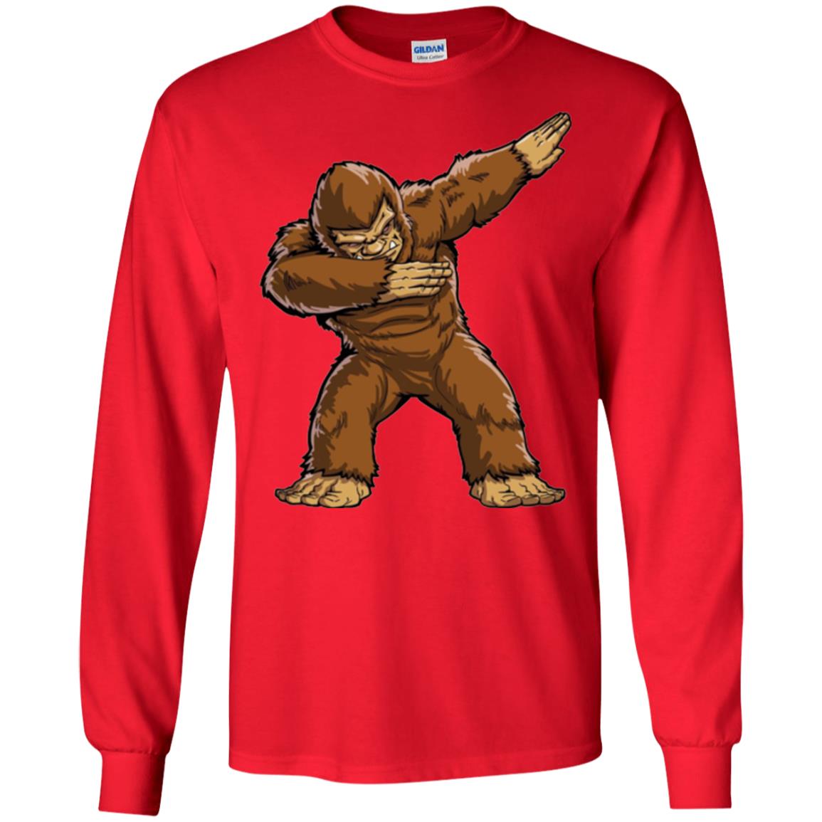 Monkey T-shirt Bigfoot Sasquatch Dabbing Red