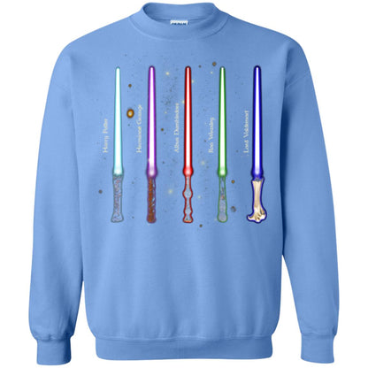 Harry Potter Lightsaber Wands Movie Fan T-shirt Carolina Blue