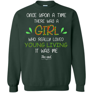 Once Upon A Time There Was A Who Really Loved Young Living It Was Me The EndG180 Gildan Crewneck Pullover Sweatshirt 8 oz.