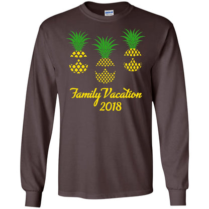 Family Vacation 2018 Shirt Hawaii Pineapple Sunglasses Dark Chocolate