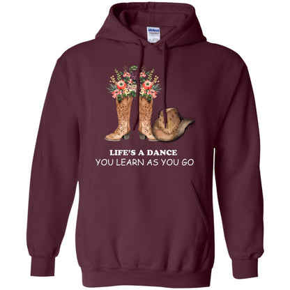 Life_s A Dance You Learn As You Go Dancing Shirt Maroon