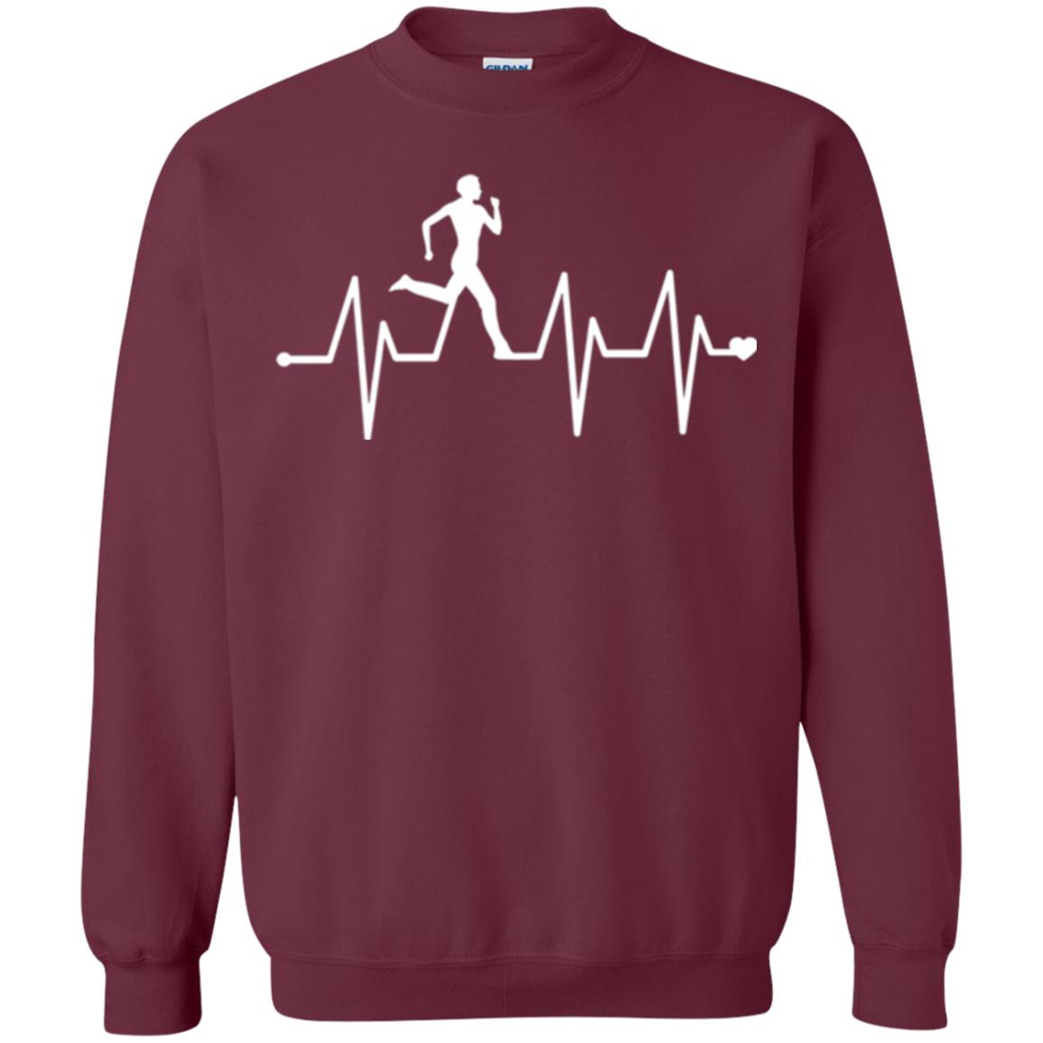 Running T-shirt Athletics Heartbeat Pulse Maroon