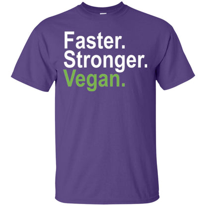 Vegetarian T-shirt Faster Stronger Vegan Purple