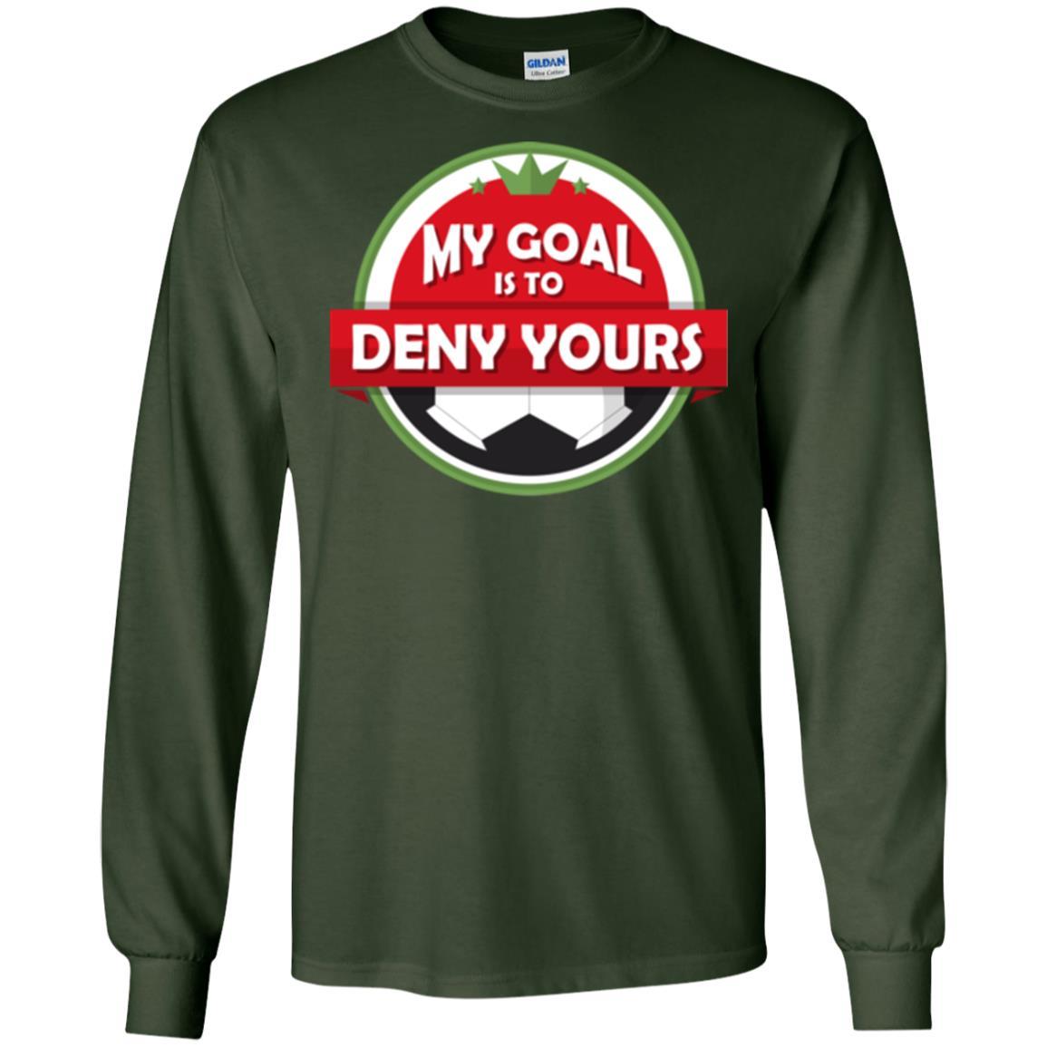 Soccer Christmas T-shirt My Goal Is To Deny Yours Forest Green