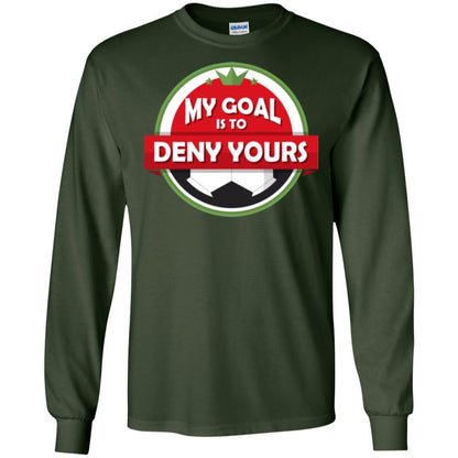 Soccer Christmas T-shirt My Goal Is To Deny Yours Forest Green