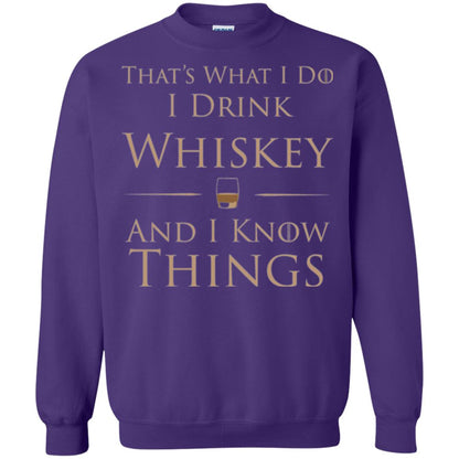 Wine Lovers T-shirt That_s What I Do I Drink Whiskey And I Know Things Purple