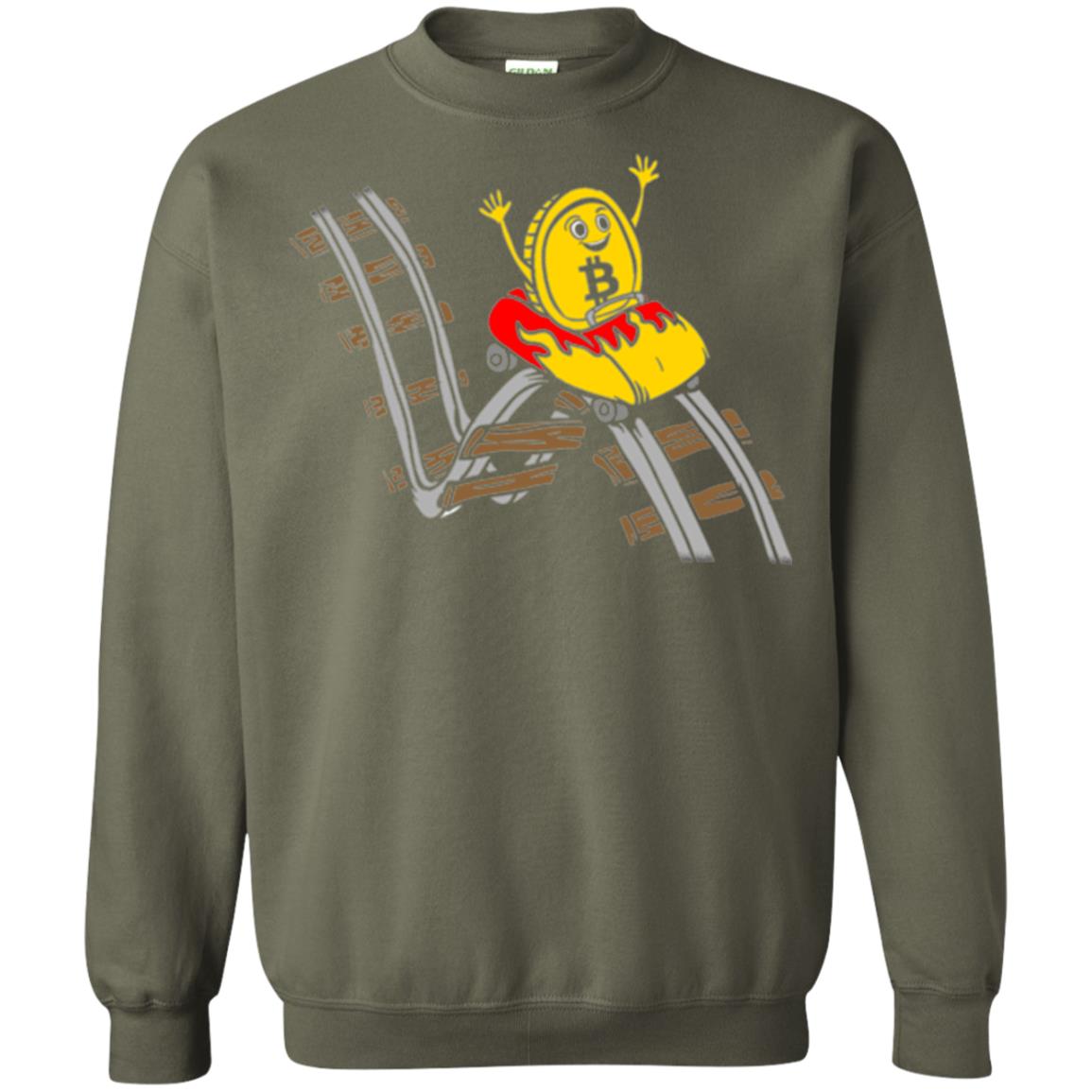 Bitcoin Rollercoaster T-shirt Military Green