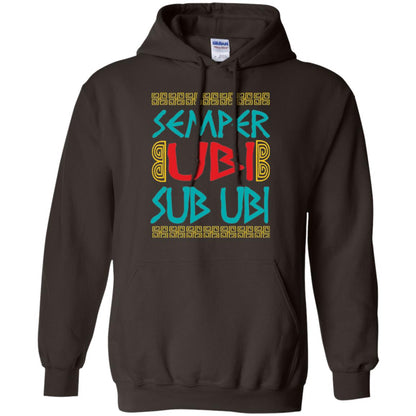 Funny Quote Latin T-shirt Semper Ubi Sub Ubi Dark Chocolate