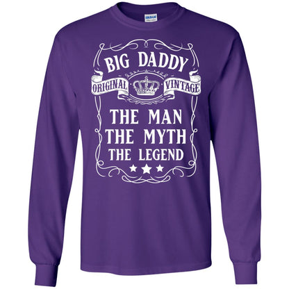 Big Daddy Original Vintage The Man Myth Legend Grandfather T-shirt Purple