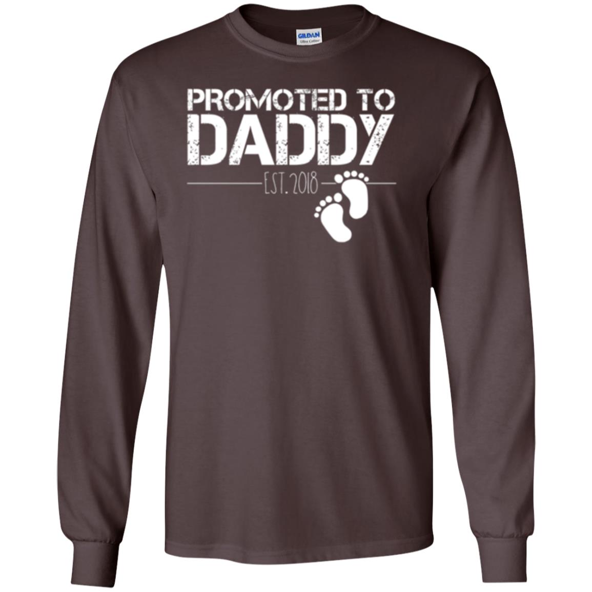 Promoted To Daddy Est 2018 New Daddy T-shirt Dark Chocolate