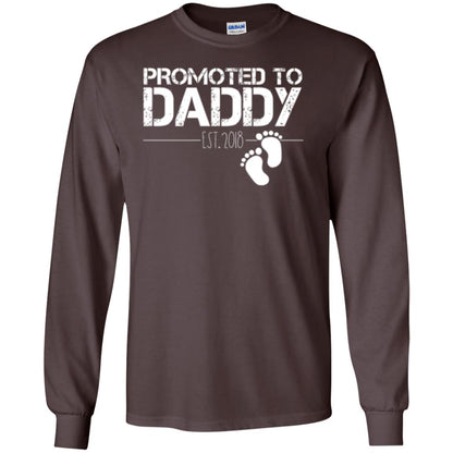 Promoted To Daddy Est 2018 New Daddy T-shirt Dark Chocolate