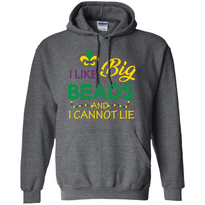 Mardi Gras T-shirt I Like Big Beads And I Cannot Lie Dark Heather