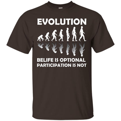 Evolution Belife Is Optional Participation Is Not Shirt Dark Chocolate