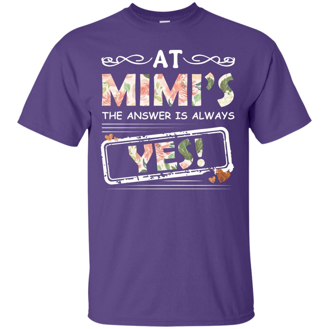 At Mimi_s The Answer Is Always Yes Mimi Shirt For Grandkids Purple