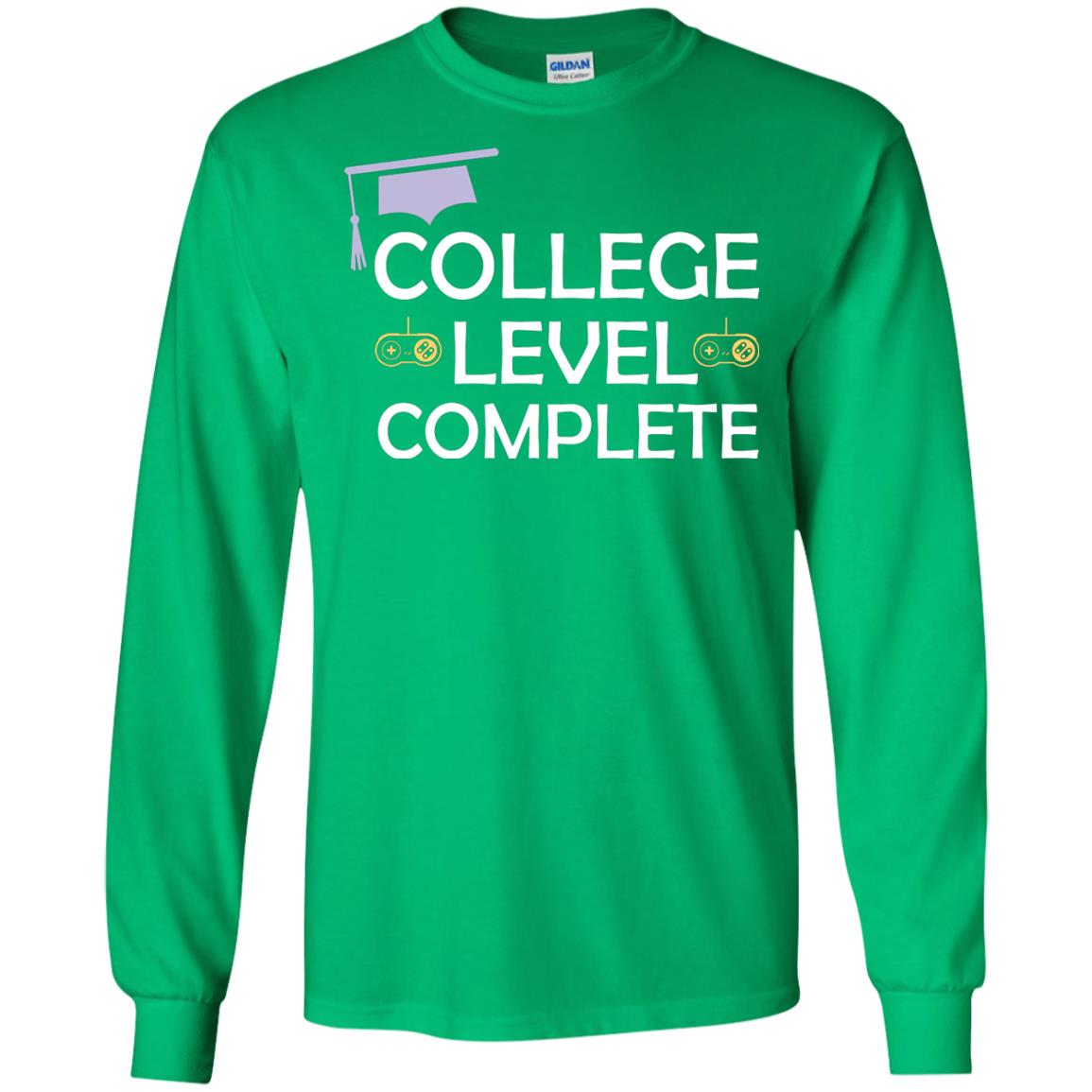 College Level Complete Funny College Graduation Shirt Irish Green