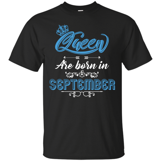 Brithday T-Shirt Queen Are Born In September Black