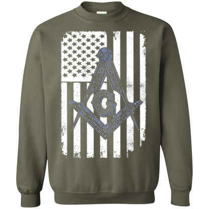 Freemason Usa Flag Logo Freemasonry America T-shirt Military Green