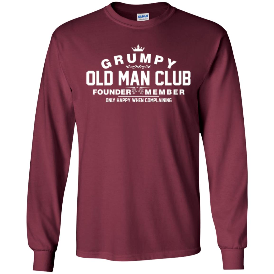 Grumpy Old Man Club Founder Member T-shirt Maroon