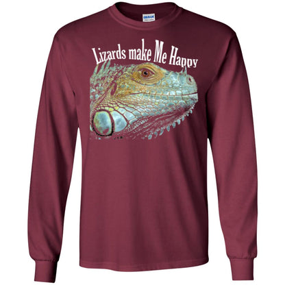 Reptiles Lovers T-shirt Lizards Make Me Happy Maroon