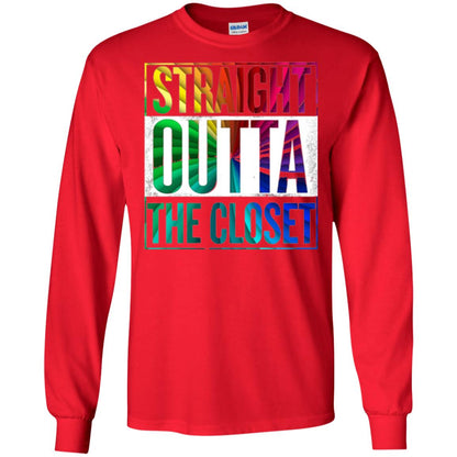 Gay Pride Lgbt T-shirt Straight Outta The Closet Red