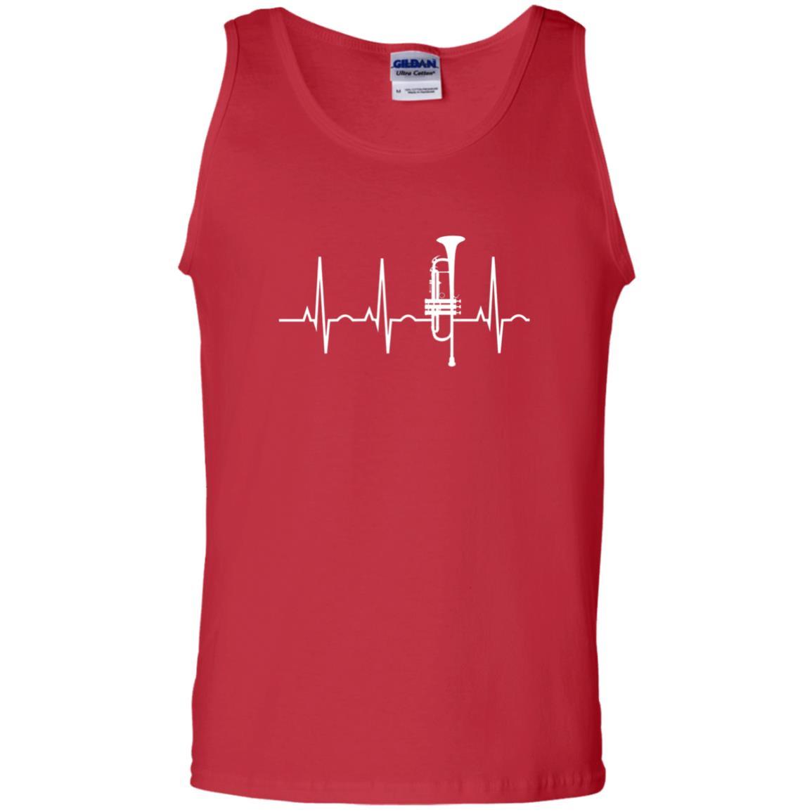 Trumpet Lovers T-Shirt Trumpet Heartbeat Red
