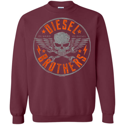 Skull Cross Wrench T-shirt Diesel Brothers Go Hard Go Diesel Maroon