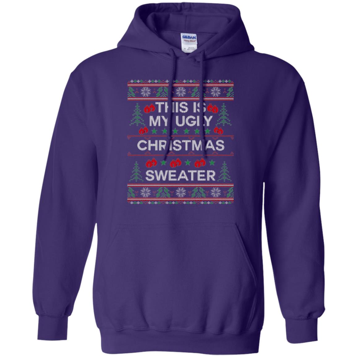 Christmas T-shirt This Is My Ugly Christmas Sweater Purple