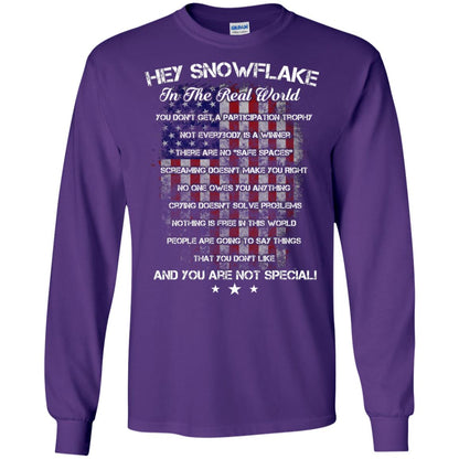 Hey Snowflake In The Real World You Don't Get A Participation Trophy Military T-shirt Purple