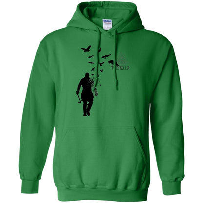 Vikings Axe Ragnar Lothbrok Flock Of Ravens Valhalla Symbol T-shirt Irish Green