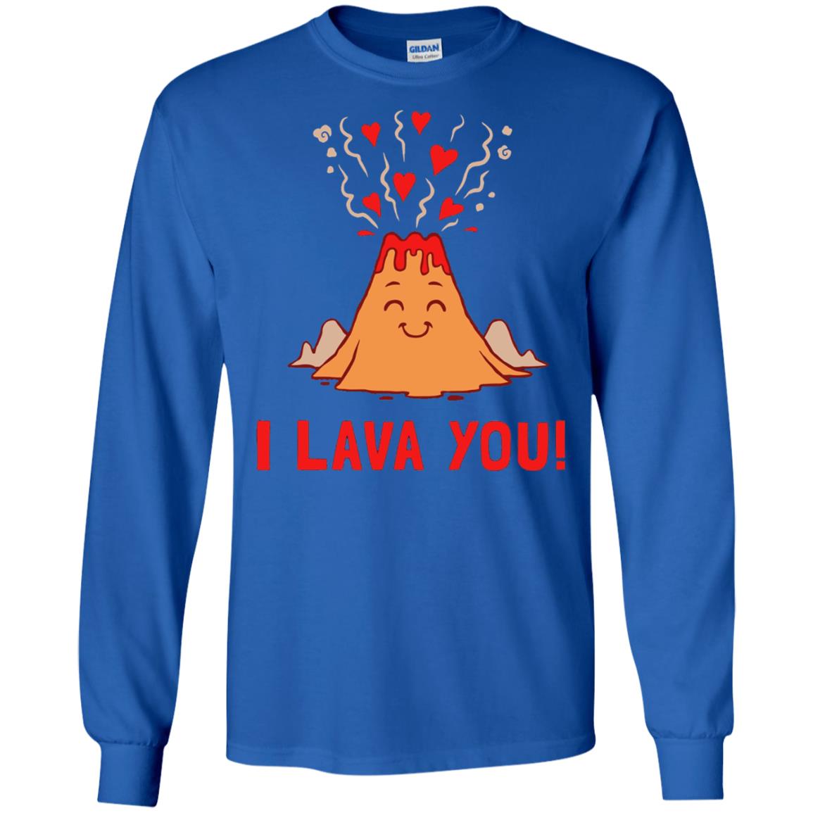 Funny Volcano Valentines Love T-shirt I Lava You T-shirt Royal