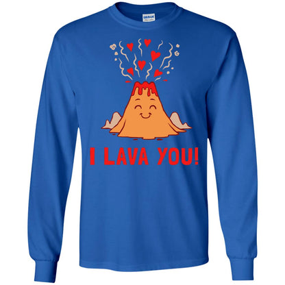 Funny Volcano Valentines Love T-shirt I Lava You T-shirt Royal
